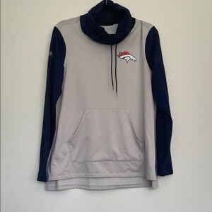 Denver Broncos Under Armour Gray and Blue Cowl Neck Sweatshirt